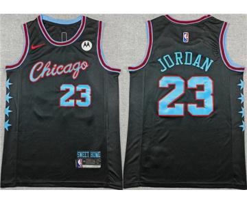 Men's Chicago Bulls #23 Michael Jordan Black 2025-26 City Edition Stitched Basketball Jersey