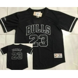 Men's Chicago Bulls #23 Michael Jordan Black Short Sleeved AU Throwback Jersey Men's Chicago Bulls #23 Michael Jordan Black Short Sleeved AU Throwback Jersey