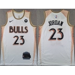 Men's Chicago Bulls #23 Michael Jordan White 2024 City Edition Stitched Basketball Jersey