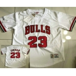 Men's Chicago Bulls #23 Michael Jordan White Short Sleeved AU Throwback Jersey