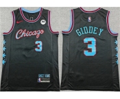 Men's Chicago Bulls #3 Josh Giddey Black 2025-26 City Edition Stitched Basketball Jersey