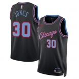 Men's Chicago Bulls #30 Tre Jones Black 2025-26 City Edition Swingman Stitched Basketball Jersey Men's Chicago Bulls #30 Tre Jones Black 2025-26 City Edition Swingman Stitched Basketball Jersey