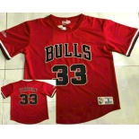 Men's Chicago Bulls #33 Scottie Pippen Red Short Sleeved AU Throwback Jersey