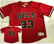 Men's Chicago Bulls #33 Scottie Pippen Red Short Sleeved AU Throwback Jersey