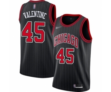 Men's Chicago Bulls #45 Denzel Valentine Swingman Black Finished Basketball Jersey - Statement Edition