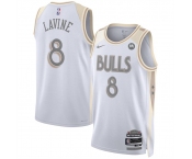 Men's Chicago Bulls #8 Zach LaVine White 2024-25 City Edition Stitched Basketball Jersey
