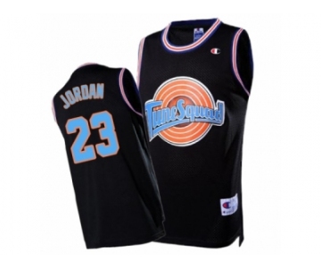 Men's Space Jam #23 Michael Jordan Tune Squad Throwback Black Jersey