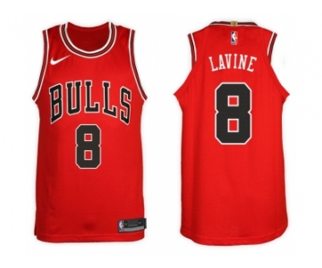 Nike NBA Chicago Bulls #8 Zach Lavine Jersey 2017-18 New Season Red Jersey