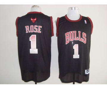 nba chicago bulls #1 rose black[fashion embroidered-2]