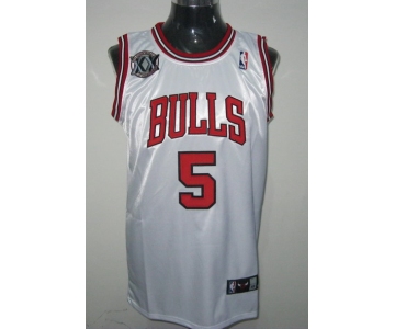 nba chicago bulls #5 boozer white[20th patch]