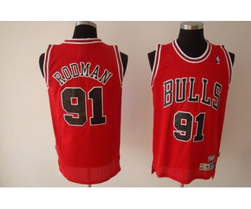 nba chicago bulls #91 rodman red(fans edition)