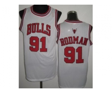 nba jersey chicago bulls #91 rodman white[revolution 30]