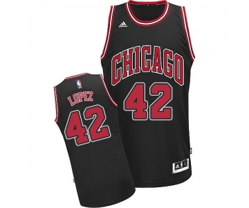 Women's Adidas Chicago Bulls #42 Robin Lopez Swingman Black Alternate NBA Jersey