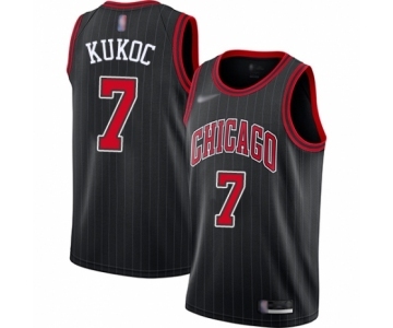 Women's Chicago Bulls #7 Toni Kukoc Swingman Black Finished Basketball Jersey - Statement Edition