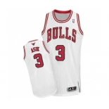 Youth Adidas Chicago Bulls #3 Omer Asik Authentic White Home NBA Jersey