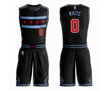 Youth Chicago Bulls #0 Coby White Swingman Black Basketball Suit Jersey - City Edition