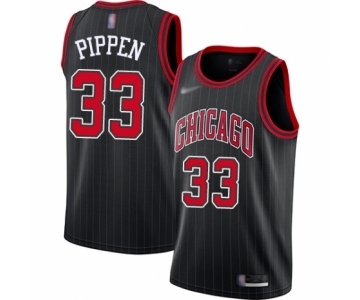 Youth Chicago Bulls #33 Scottie Pippen Swingman Black Finished Basketball Jersey - Statement Edition