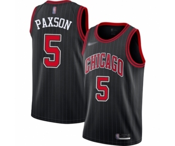 Youth Chicago Bulls #5 John Paxson Swingman Black Finished Basketball Jersey - Statement Edition