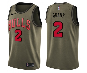 Youth Nike Chicago Bulls #2 Jerian Grant Swingman Green Salute to Service NBA Jersey