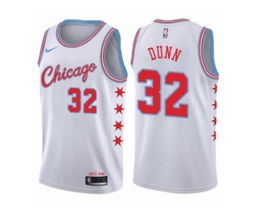 Youth Nike Chicago Bulls #32 Kris Dunn Swingman White NBA Jersey - City Edition