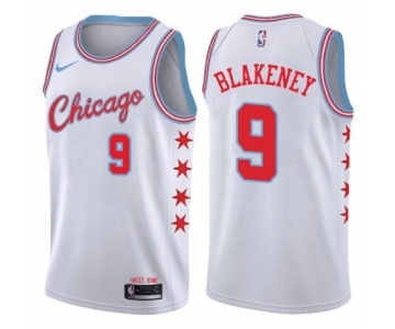 Youth Nike Chicago Bulls #9 Antonio Blakeney Swingman White NBA Jersey - City Edition