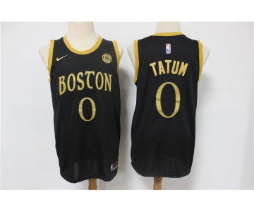 Men's Boston Celtics #0 Jayson Tatum Authentic Black Basketball Jersey - 2020-2021 City Edition