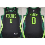 Men's Boston Celtics #0 Jayson Tatum Black 2024-25 City Edition Stitched Basketball Jersey