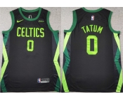 Men's Boston Celtics #0 Jayson Tatum Black 2024-25 City Edition Stitched Basketball Jersey