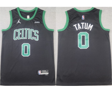 Men's Boston Celtics #0 Jayson Tatum Black Stitched Basketball Jersey