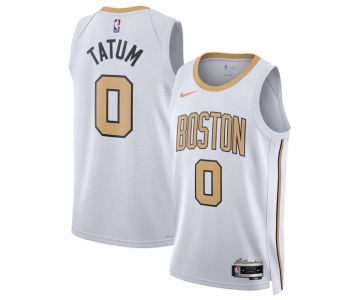 Men's Boston Celtics #0 Jayson Tatum White 2025-26 City Edition Swingman Stitched Basketball Jersey