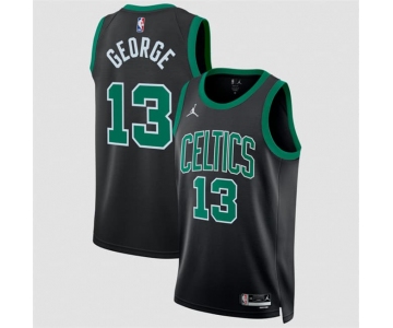 Men's Boston Celtics #13 Paul George Black Statement Edition Stitched Basketball Jersey