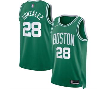 Men's Boston Celtics #28 Hugo González Kelly Green 2024 Draft Icon Edition Stitched Basketball Jersey