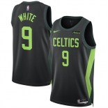 Men's Boston Celtics #9 Derrick White Black 2024-25 City Edition Stitched Basketball Jersey