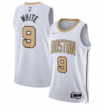 Men's Boston Celtics #9 Derrick White White 2025-26 City Edition Swingman Stitched Basketball Jersey
