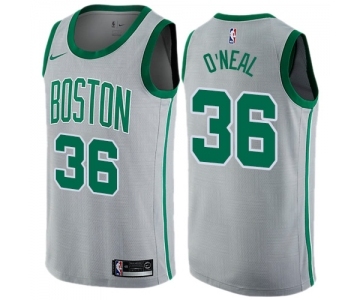 Men's Nike Boston Celtics #36 Shaquille O'Neal Swingman Gray NBA Jersey - City Edition