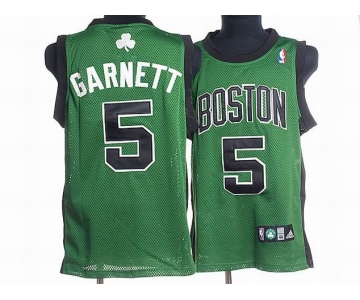 nba boston celtics #5 garnett green(black number)