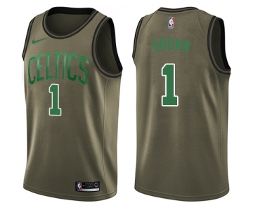 Youth Nike Boston Celtics #1 Walter Brown Swingman Green Salute to Service NBA Jersey
