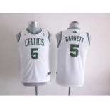 youth nba boston celtics #5 garnett white[revolution 30 swingman]