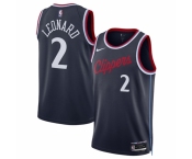 Men Los Angeles Clippers #2 Kawhi Leonard Navy 2024-25 Icon Edition Stitched Jersey