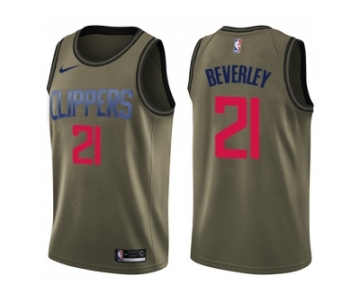 Men Nike Los Angeles Clippers #21 Patrick Beverley Green Salute to Service NBA Swingman Jersey
