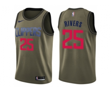 Men Nike Los Angeles Clippers #25 Austin Rivers Green Salute to Service NBA Swingman Jersey