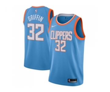 Men Nike Los Angeles Clippers #32 Blake Griffin Blue NBA Swingman City Edition Jersey