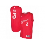 Men's Adidas Los Angeles Clippers #3 Chris Paul Authentic Red 2016-2017 Christmas Day NBA Jersey