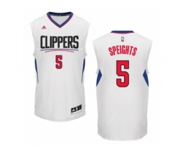 Men's Adidas Los Angeles Clippers #5 Marreese Speights Authentic White Home NBA Jersey