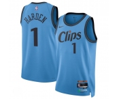 Men's Los Angeles Clippers #1 James Harden Light Blue 2024-25 CityEdition Stitched Jersey
