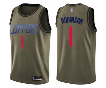 Men's Los Angeles Clippers #1 Jerome Robinson Swingman Green Salute to Service Basketball Jersey