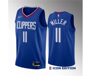 Men's Los Angeles Clippers #11 Jordan Miller Blue 2023 Draft Icon Edition Stitched Jersey
