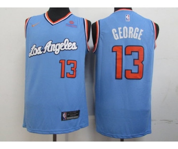 Men's Los Angeles Clippers #13 Paul George Light Blue Nike Swingman Jersey