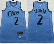 Men's Los Angeles Clippers #2 Kawhi Leonard Light Blue 2024 City Icon Sponsor Swingman Jersey