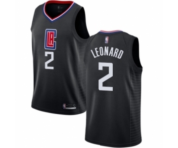 Men's Los Angeles Clippers #2 Kawhi Leonard Swingman Black Basketball Jersey Statement Edition